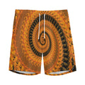 Spiral Fractal Print Men's Athletic Shorts