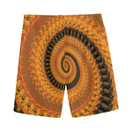 Spiral Fractal Print Men's Sports Shorts