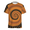 Spiral Fractal Print Men's Athletic T-Shirt