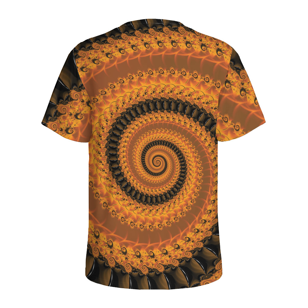 Spiral Fractal Print Men's Sports T-Shirt