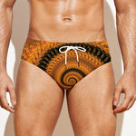 Spiral Fractal Print Men's Swim Briefs