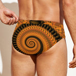 Spiral Fractal Print Men's Swim Briefs