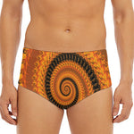 Spiral Fractal Print Men's Triangle Swim Briefs