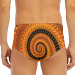 Spiral Fractal Print Men's Triangle Swim Briefs