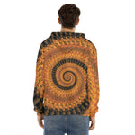 Spiral Fractal Print Men's Velvet Pullover Hoodie
