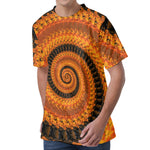 Spiral Fractal Print Men's Velvet T-Shirt