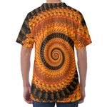 Spiral Fractal Print Men's Velvet T-Shirt