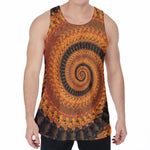 Spiral Fractal Print Men's Velvet Tank Top