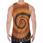 Spiral Fractal Print Men's Velvet Tank Top