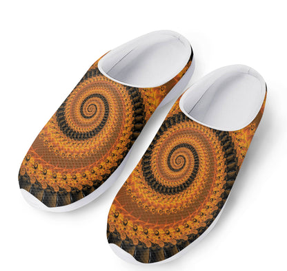 Spiral Fractal Print Mesh Casual Shoes