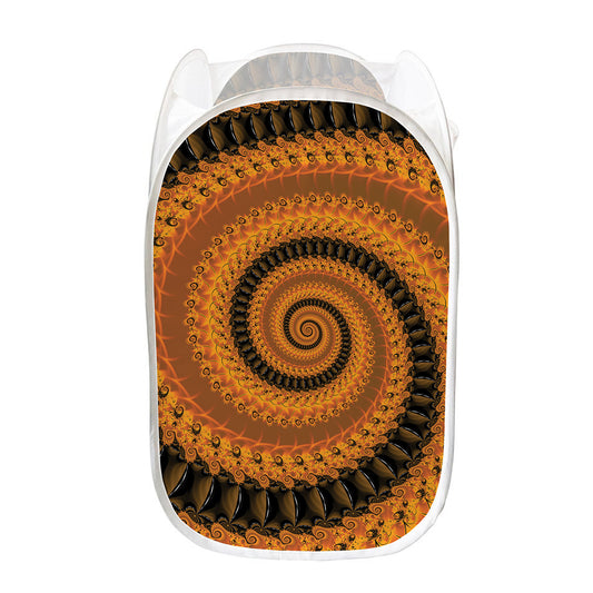 Spiral Fractal Print Mesh Laundry Hamper