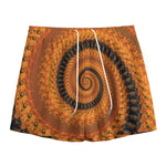 Spiral Fractal Print Mesh Shorts