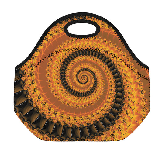 Spiral Fractal Print Neoprene Lunch Bag
