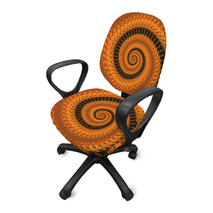 Spiral Fractal Print Office Chair Cover