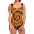 Spiral Fractal Print One Piece Swimsuit