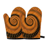 Spiral Fractal Print Oven Mitts