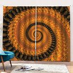 Spiral Fractal Print Pencil Pleat Curtains