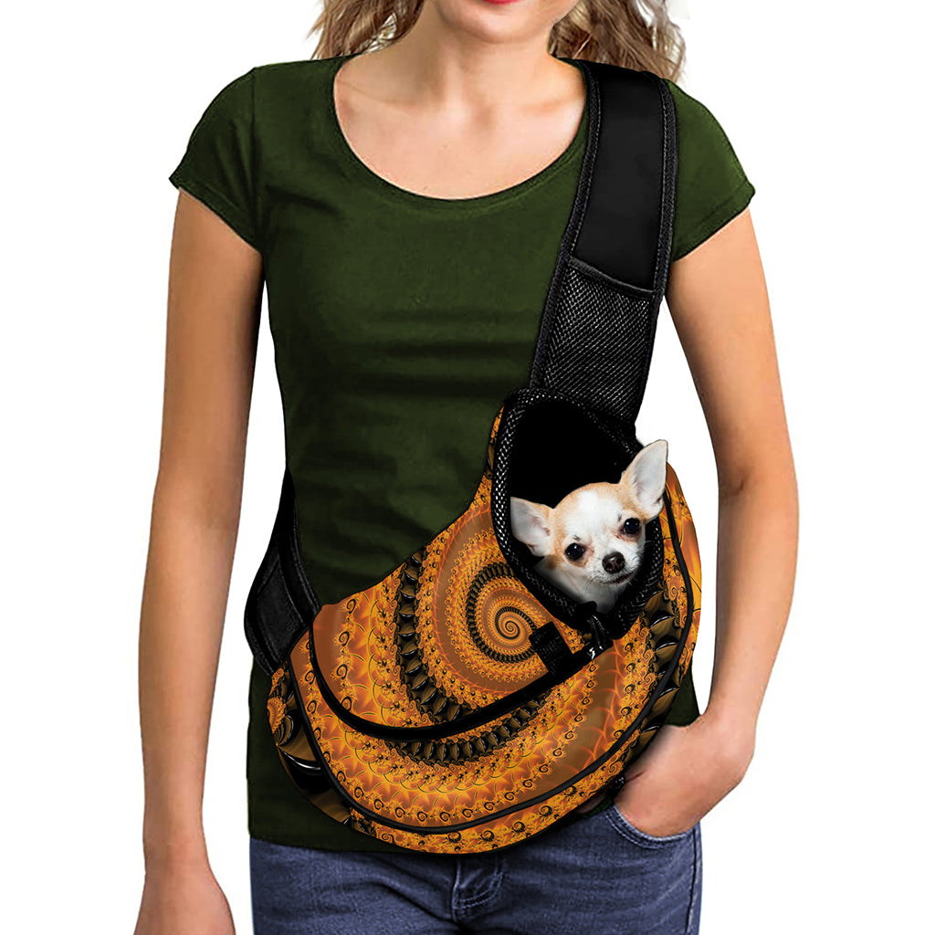 Spiral Fractal Print Pet Sling Carrier