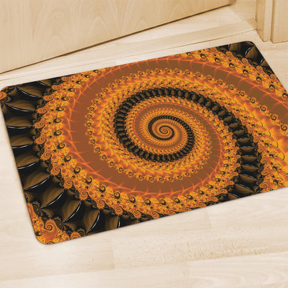 Spiral Fractal Print Polyester Doormat