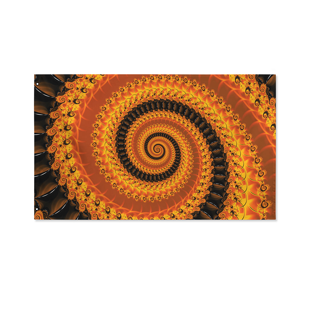 Spiral Fractal Print Polyester Flag