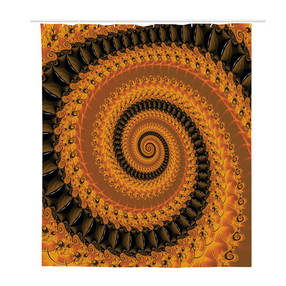 Spiral Fractal Print Polyester Shower Curtain
