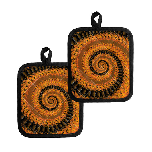 Spiral Fractal Print Pot Holders