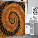 Spiral Fractal Print Premium Shower Curtain