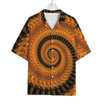 Spiral Fractal Print Rayon Hawaiian Shirt
