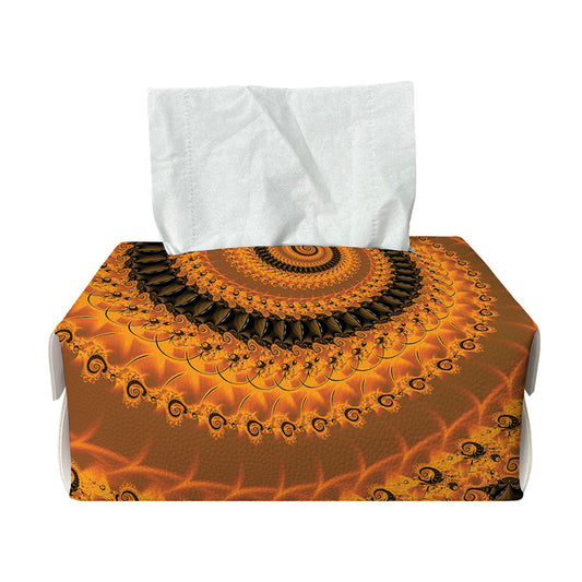 Spiral Fractal Print Rectangle Tissue Box Cover