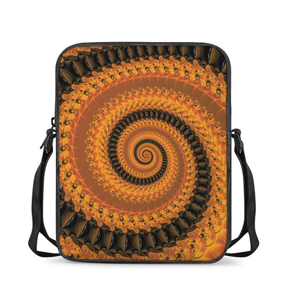 Spiral Fractal Print Rectangular Crossbody Bag