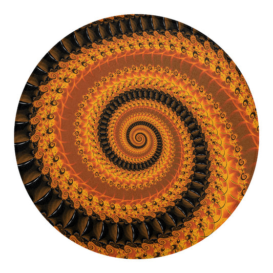 Spiral Fractal Print Round Blanket