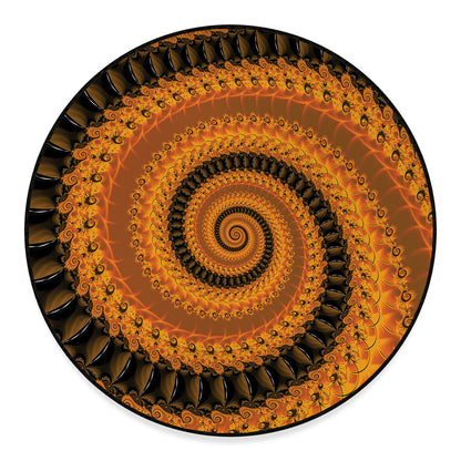 Spiral Fractal Print Round Floor Mat