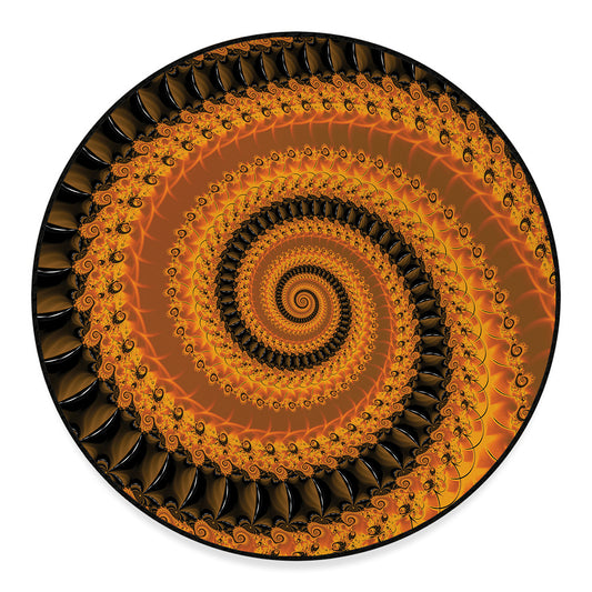 Spiral Fractal Print Round Floor Mat