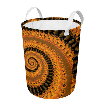 Spiral Fractal Print Round Laundry Basket