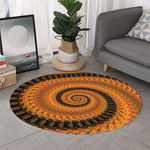 Spiral Fractal Print Round Rug