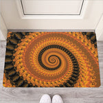 Spiral Fractal Print Rubber Doormat