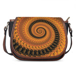 Spiral Fractal Print Saddle Bag