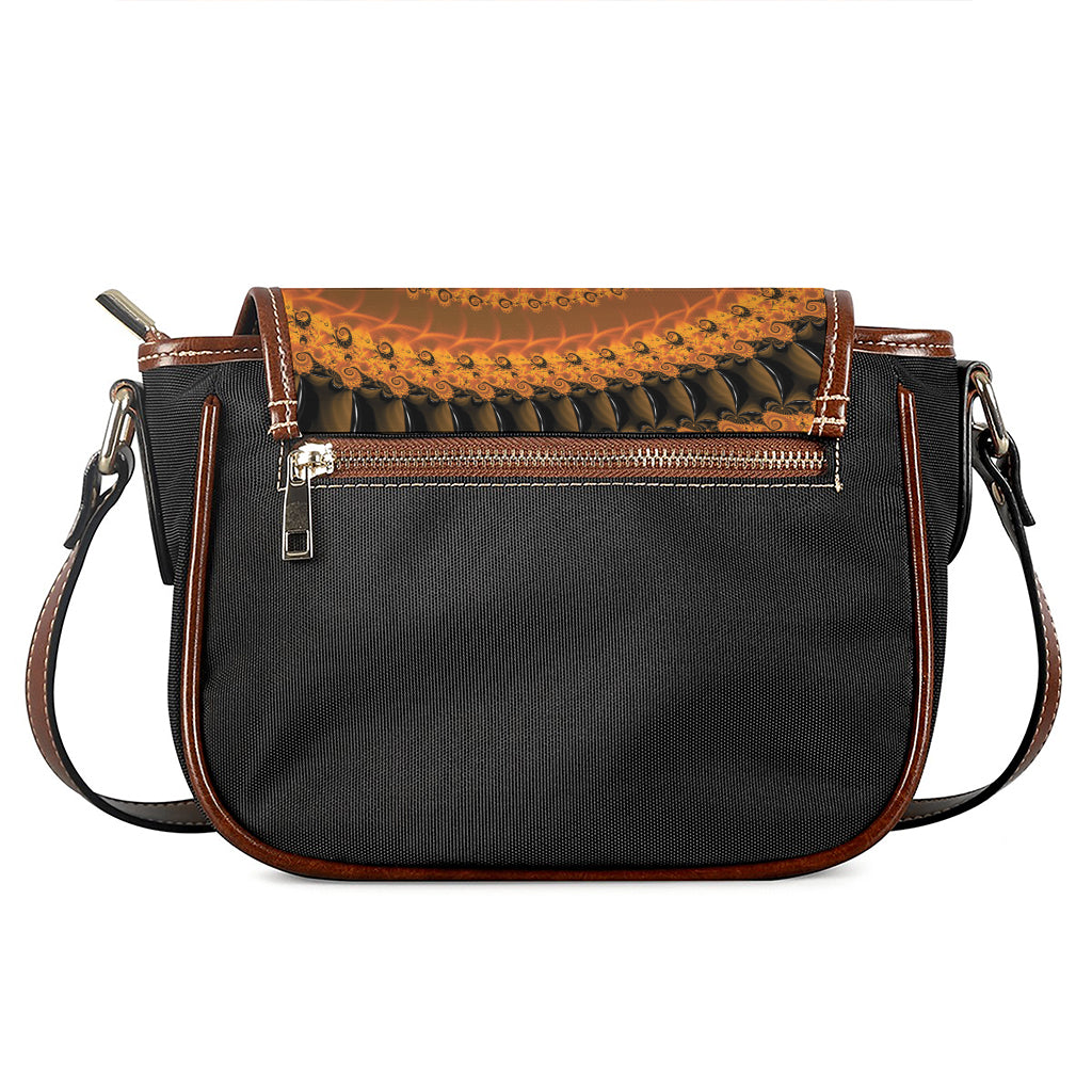 Spiral Fractal Print Saddle Bag