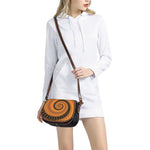 Spiral Fractal Print Saddle Bag