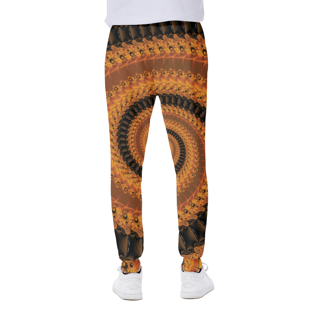 Spiral Fractal Print Scuba Joggers