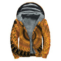 Spiral Fractal Print Sherpa Lined Zip Up Hoodie