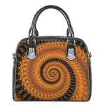 Spiral Fractal Print Shoulder Handbag