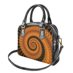 Spiral Fractal Print Shoulder Handbag