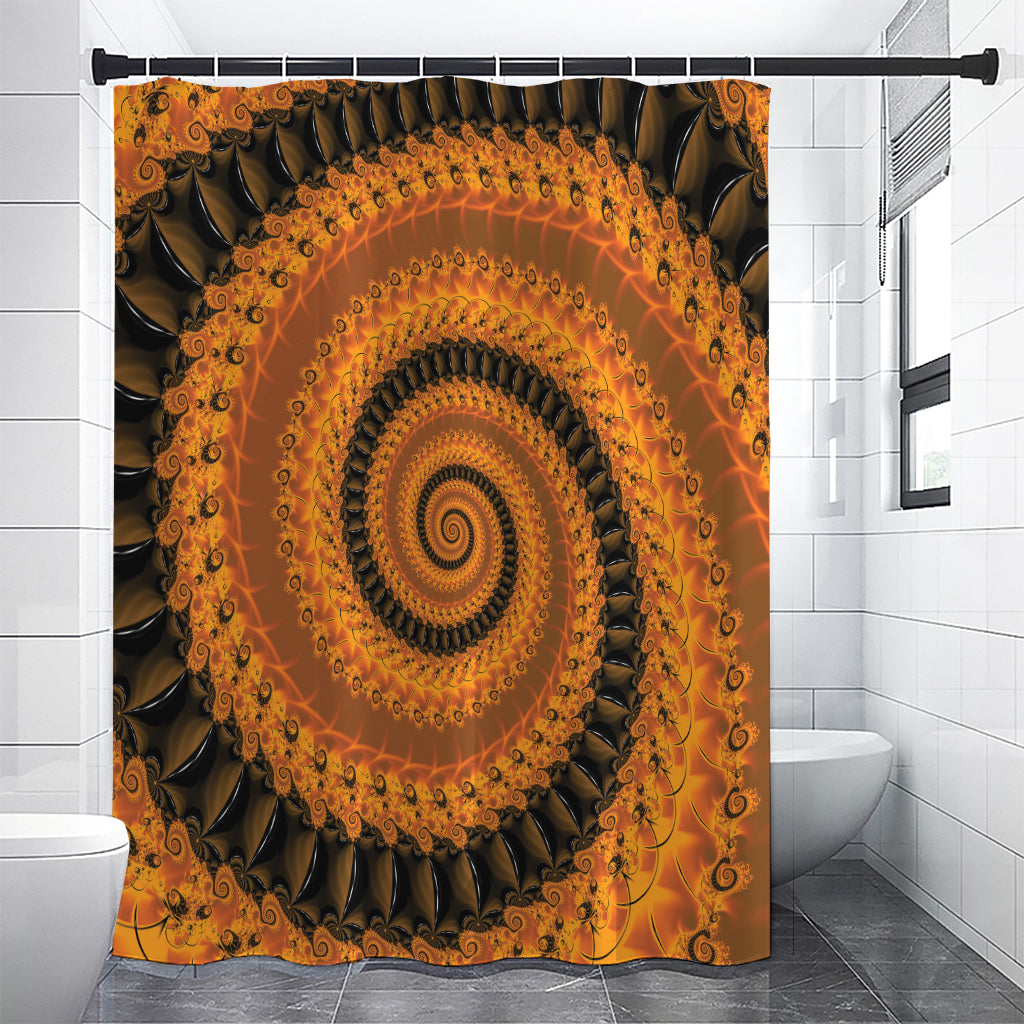 Spiral Fractal Print Shower Curtain