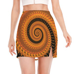 Spiral Fractal Print Side Slit Mini Skirt