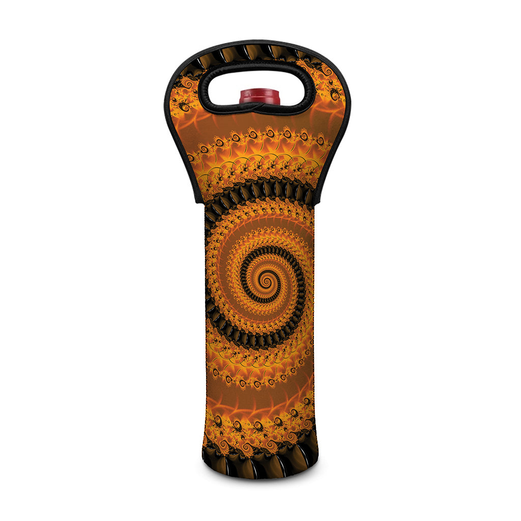 Spiral Fractal Print Single Neoprene Wine Tote