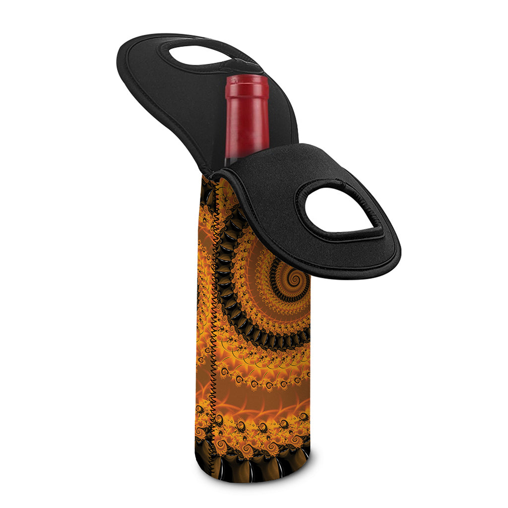 Spiral Fractal Print Single Neoprene Wine Tote