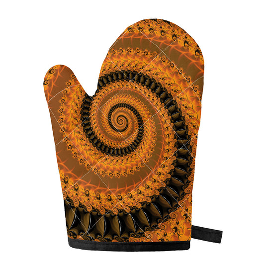 Spiral Fractal Print Single Oven Mitt
