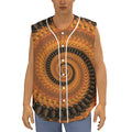 Spiral Fractal Print Sleeveless Baseball Jersey