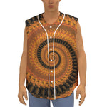 Spiral Fractal Print Sleeveless Baseball Jersey
